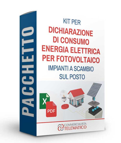 Pacchetto | Dichiarazione di consumo di elettricità per impianto fotovoltaico