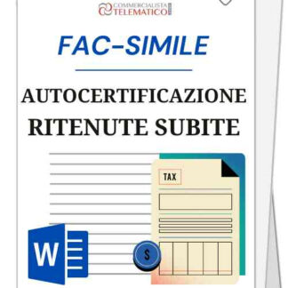 Fac-simile di Autocertificazione delle ritenute subite