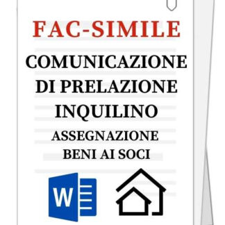 Fac-simile | Comunicazione prelazione inquilino (assegnazione beni ai soci)