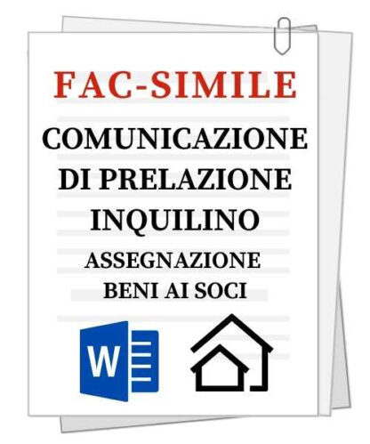 Fac-simile | Comunicazione prelazione inquilino (assegnazione beni ai soci)