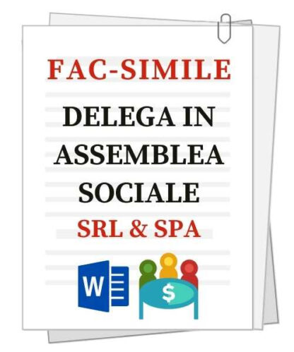 Fac-simile | Delega in assemblea sociale – Srl e Spa