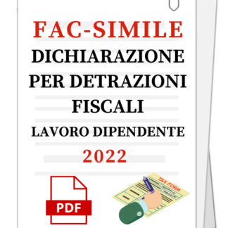 Fac-simile | Dichiarazione ai fini delle detrazioni fiscali 2022