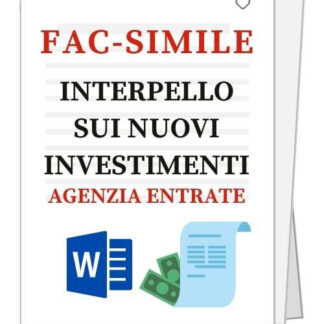 Fac-simile | Interpello sui nuovi investimenti