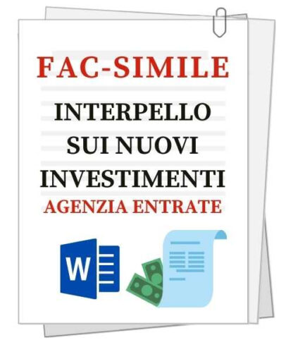 Fac-simile | Interpello sui nuovi investimenti