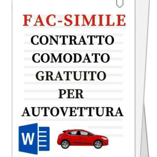 Fac-simile | Contratto di comodato gratuito di autovettura
