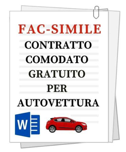 Fac-simile | Contratto di comodato gratuito di autovettura