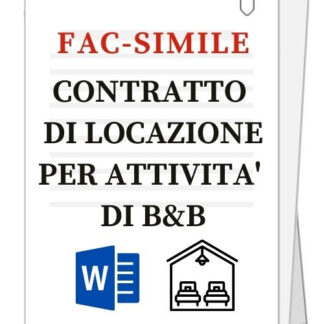Fac-simile | Contratto di locazione per attività di Bed & Breakfast