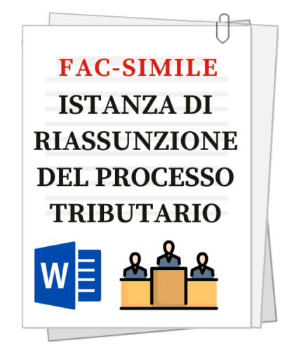 Fac-simile | Istanza di riassunzione del processo tributario