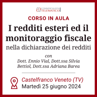 corso redditi esteri quadro rw giugno 2024