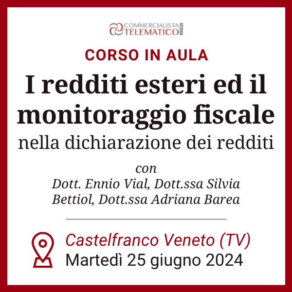 corso redditi esteri quadro rw giugno 2024