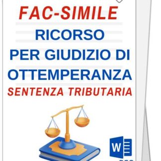 fac simile di ricorso per giudizio di ottemperanza nel processo tributario